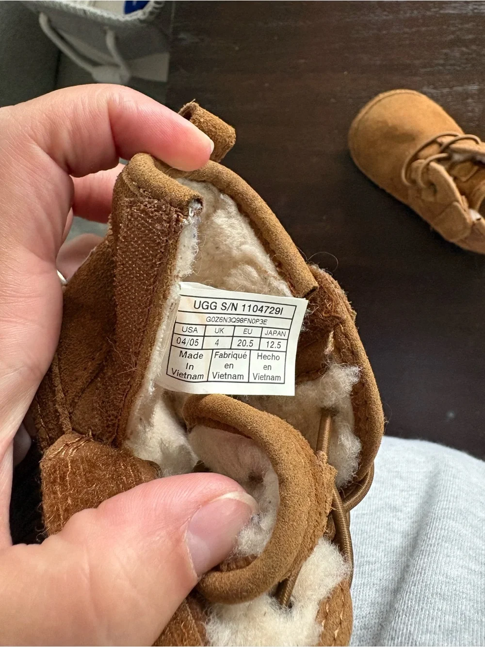 Kids Cozy Lined Suede UGG Boots - Chestnut Brown